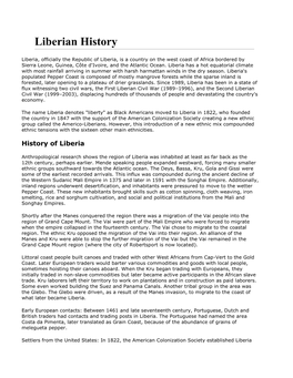 Liberian History