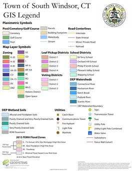 Town of South Windsor, CT GIS Legend