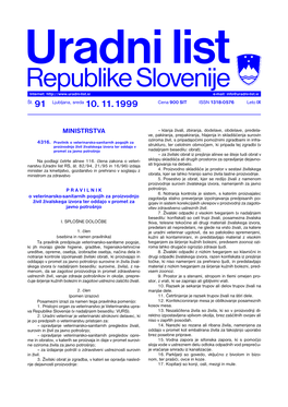 Republike Slovenije Internet: E-Mail: Info@Uradni-List.Si Št