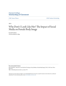 Why Don't I Look Like Her? the Impact of Social Media on Female Body Image