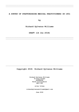 Working Paper Richard Sylvanus Williams 1851