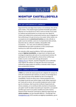 Nightup Castelldefels Materials I Activitats Per Docents