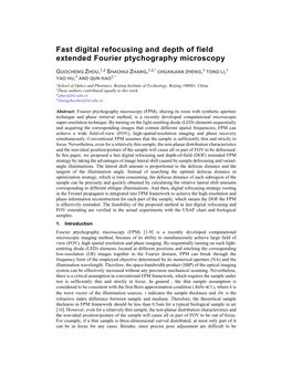 Fast Digital Refocusing and Depth of Field Extended Fourier Ptychography Microscopy