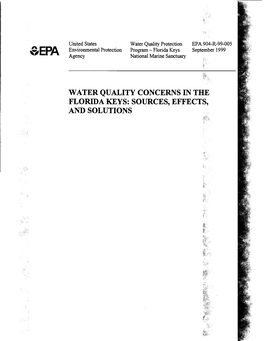 Water Quality Concerns in the Florzda Keys: Sources, Effects, and Solutions
