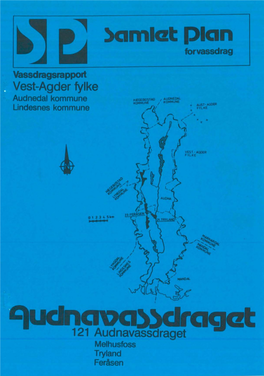 Samlet Plan for Vassdrag Vest-Agder Fylke Audnedal Og Lindesnes