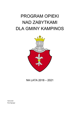 Program Opieki Nad Zabytkami Dla Gminy Kampinos