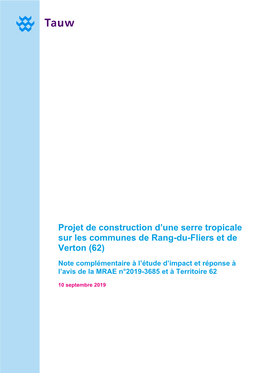 Projet De Construction D'une Serre Tropicale Sur Les Communes