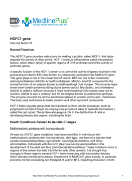 HCFC1 Gene Host Cell Factor C1