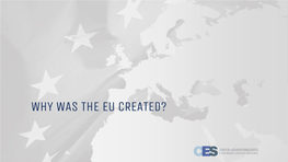 Why Was the Eu Created? Key Words