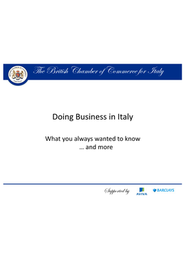 The British Chamber of Commerce for Italy