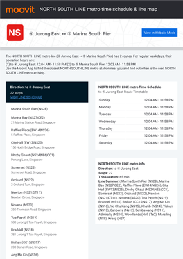 NORTH SOUTH LINE Metro Time Schedule & Line Route