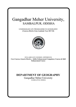 GEOGRAPHY (Courses Effective from Academic Year 2017-18)