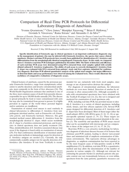 Literature Reference for Entamoeba Histolytica