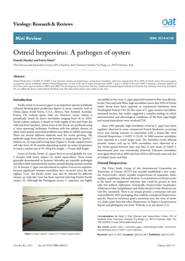 Ostreid Herpesvirus: a Pathogen of Oysters