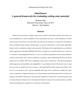 Solarsource: a General Framework for Evaluating Rooftop Solar Potential