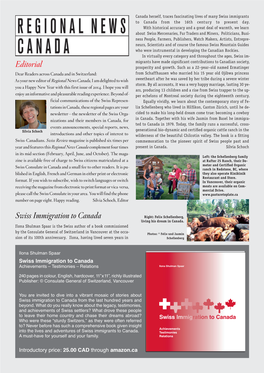 Editorial Swiss Immigration to Canada