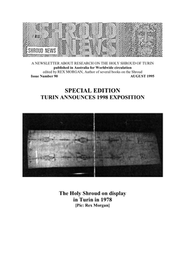 Shroud News Issue #90 August 1995