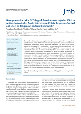 Bioaugmentation with GFP-Tagged Pseudomonas Migulae AN-1 In