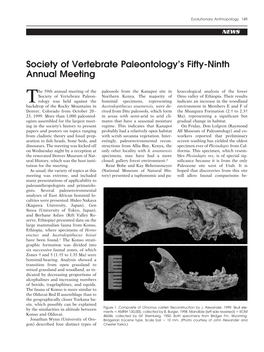 Society of Vertebrate Paleontology's Fifty-Ninth Annual Meeting