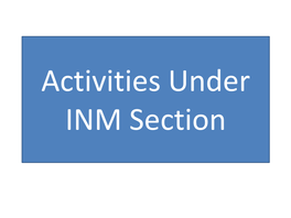 Activities Under