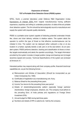 Portable Diver Detection Sonar (PDDS) System