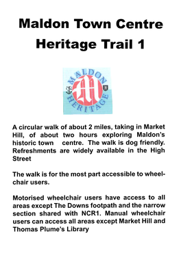 Maldon Town Centre's Heritage Trail 1