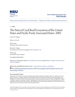 The State of Coral Reef Ecosystems of the United States and Pacific Freely Associated States: 2002
