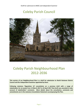 Coleby Neighbourhood Plan Submission