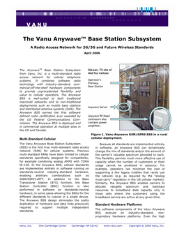 The Vanu Anywave™ Base Station Subsystem