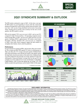 2Q21 Syndicate Summary & Outlook Special Report