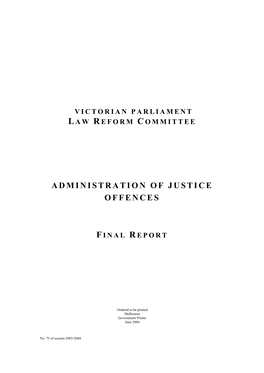 Administration of Justice Offences