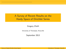 A Survey of Recent Results on the Hardy Space of Dirichlet Series