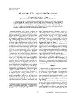 A Low-Cost, MR-Compatible Olfactometer