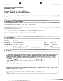 National Register of Historic Places Multiple Property Documentation Form