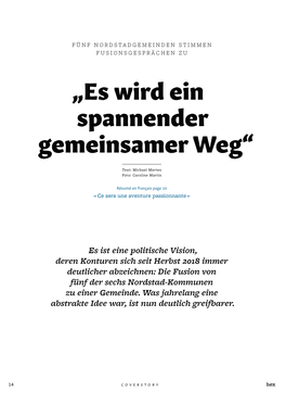 „Es Wird Ein Spannender Gemeinsamer Weg“