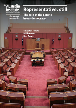 Representative, Still: the Role of the Senate in Our Democracy
