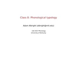 Phonological Typology