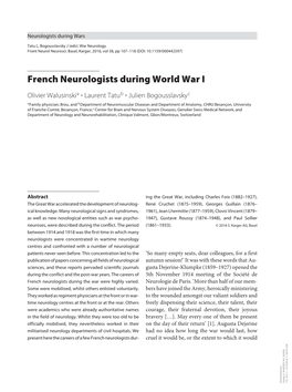 French Neurologists During World War I