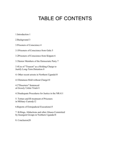 Table of Contents