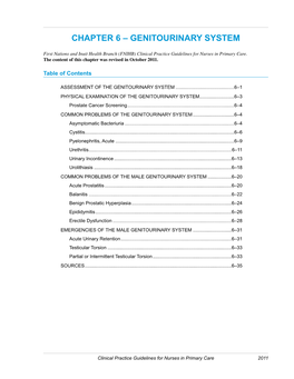Chapter 6 – Genitourinary System