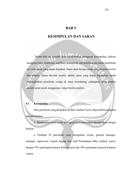 Bab V Kesimpulan Dan Saran