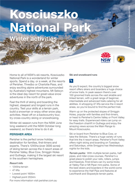 Kosciuszko Winter Activities Brochure