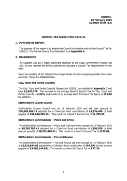 Council Tax Resolution 2020-2021