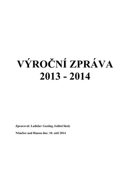 Výroční Zpráva Rok 2013/2014