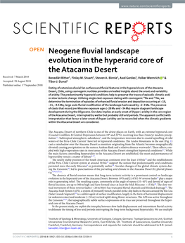 Neogene Fluvial Landscape Evolution in the Hyperarid Core of The