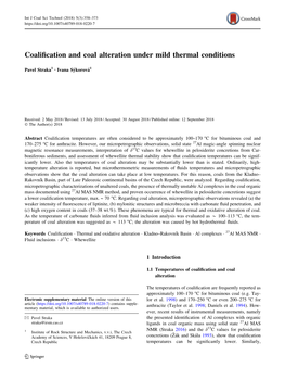 Coalification and Coal Alteration Under Mild Thermal Conditions