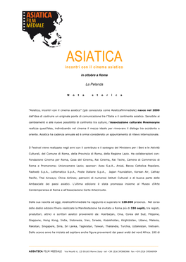 ASIATICA Incontri Con Il Cinema Asiatico