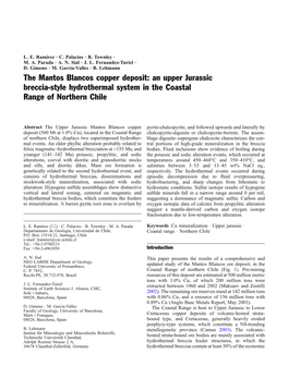 The Mantos Blancos Copper Deposit: an Upper Jurassic Breccia-Style Hydrothermal System in the Coastal Range of Northern Chile