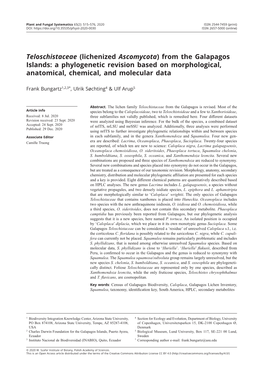 From the Galapagos Islands: a Phylogenetic Revision Based on Morphological, Anatomical, Chemical, and Molecular Data