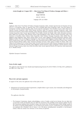 Eden Green Vivai Piante Di Verdesca Giuseppe and Others V Commission (Case T-437/15) (2015/C 328/22) Language of the Case: Italian